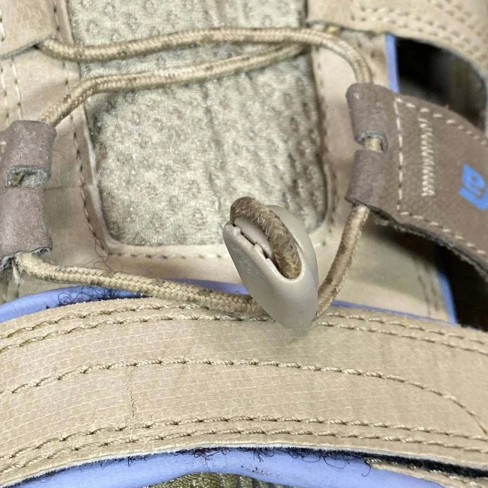 Teva Forebay Women 9 Taupe Blue Sport Hiking Water Sandals Gorpcore Travel Trail
